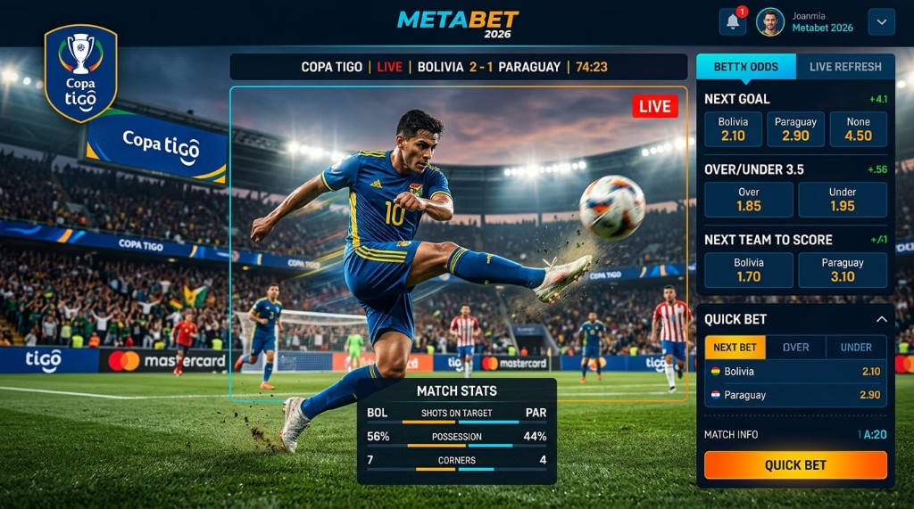 Pronósticos deportivos Copa Tigo en la app de apuestas Metabet